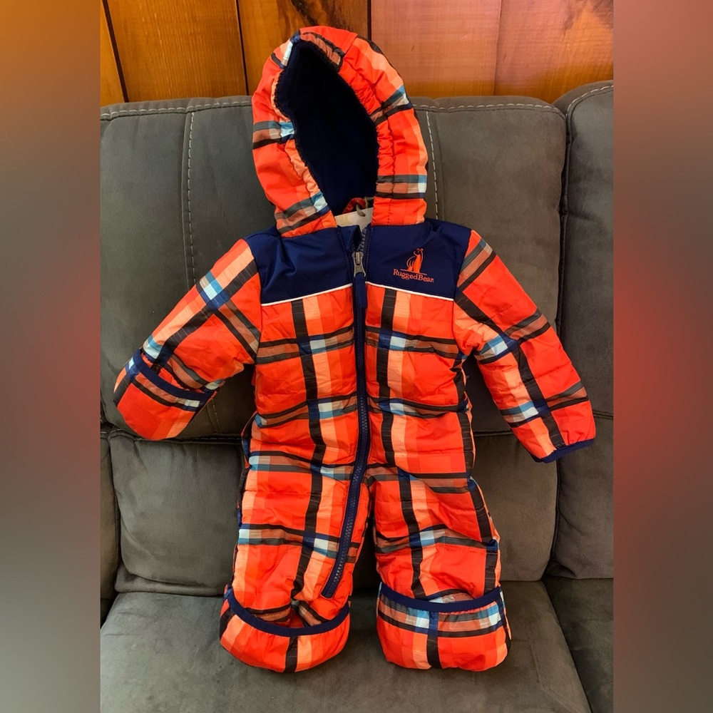 Plaid Puffer Snowsuit for Kids